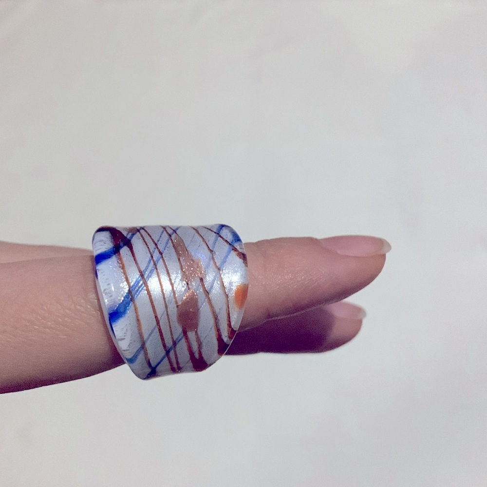 Glass Wide Band Ring